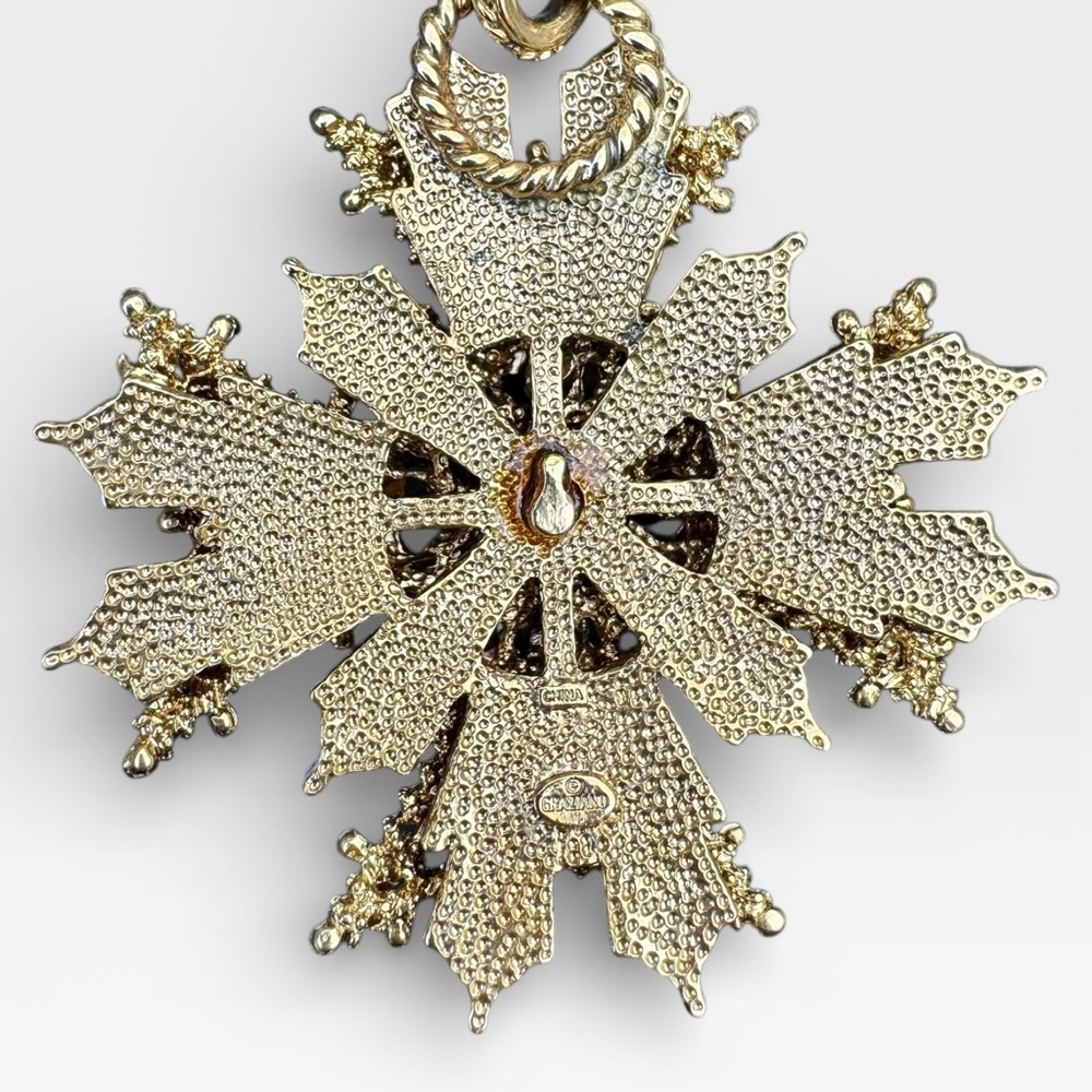 R.J. GRAZIANO Vintage Rhinestone Maltese Cross Pendant Necklace - Picture 10 of 11